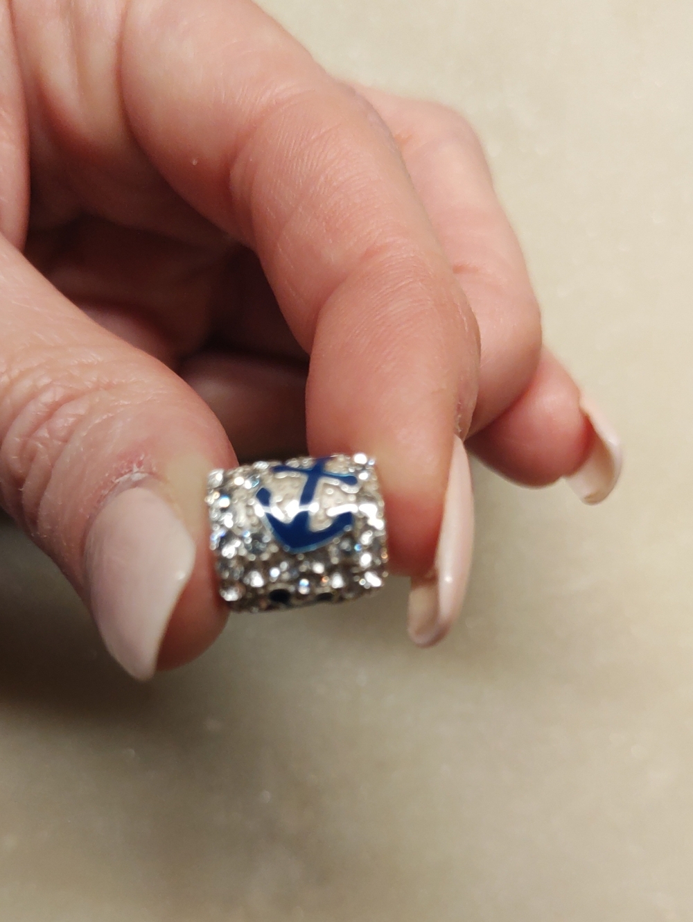 NEW! RARE Blingy Nautical Anchor Bead Charm